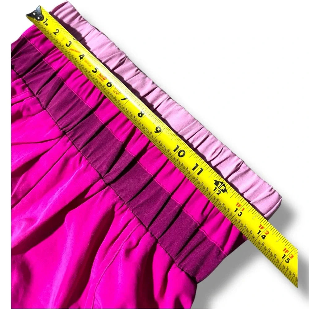 New In Fuchsia and Purple High Stretchy Waist Colorblock Women's Athletic Shorts - Picture 9 of 11